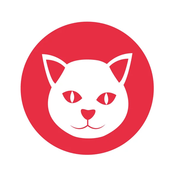 Ładny kot maskotka na białym tle ikona — Wektor stockowy