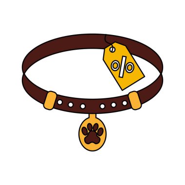 evde beslenen hayvan yaka izole simgesi