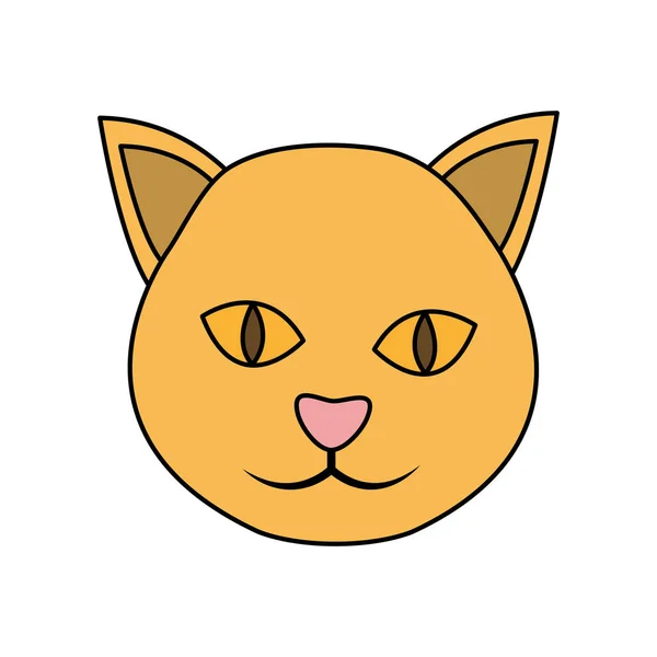 Lucu maskot kucing terisolasi ikon - Stok Vektor