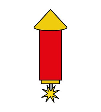 Roket havai fişek izole simgesi