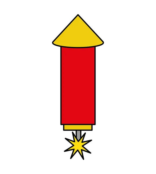 Rocket firework isolated icon — Stock Vector