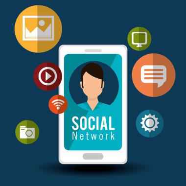 karakter sosyal medya cep telefonu simgeler