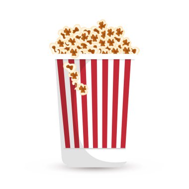 Pop corn kova beyaz arka plan