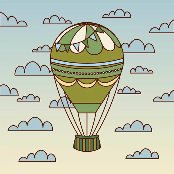 Színes hőlégballon — Stock Vector