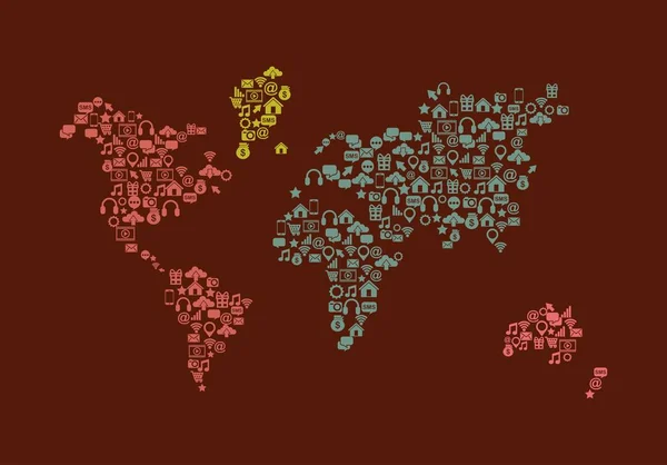 Світова карта значок — стоковий вектор