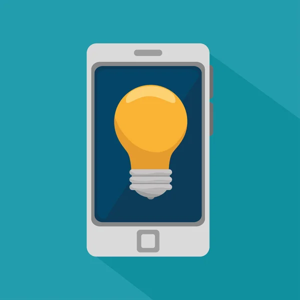 Smartphone lamp idee innovatie ontwerp — Stockvector