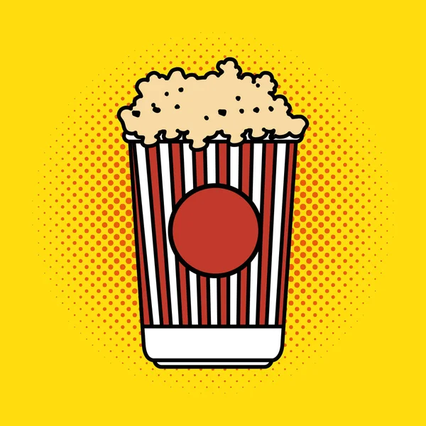 Popcorn Eimer Pop Art Design — Stockvektor