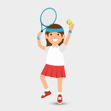 sevimli kız Tenis tasarım çalış