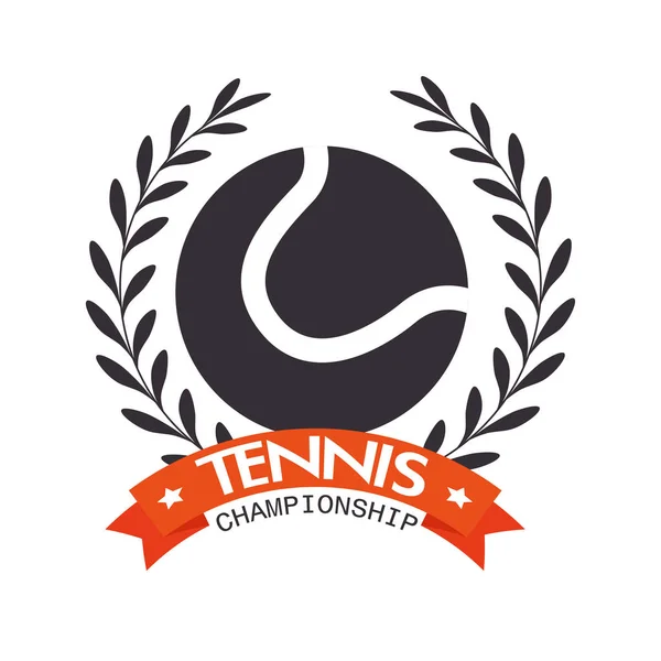 Championnat de tennis conception étiquette balle — Image vectorielle