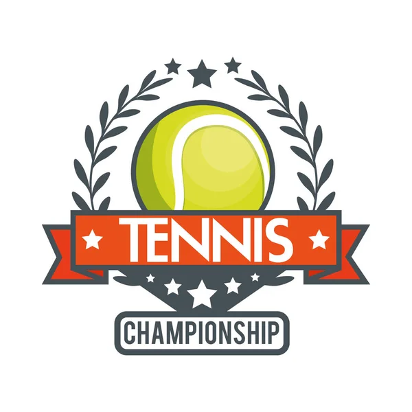 Bannière étoile de balle de championnat de tennis — Image vectorielle