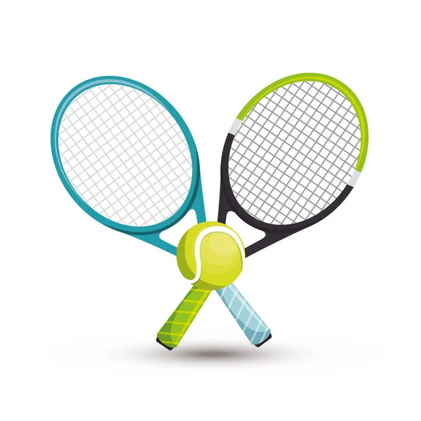 Dos raqueta pelota de tenis iconos gráfico — Vector de stock