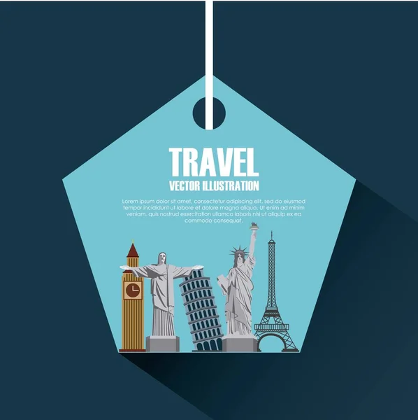 Viajes y diseño turístico — Vector de stock