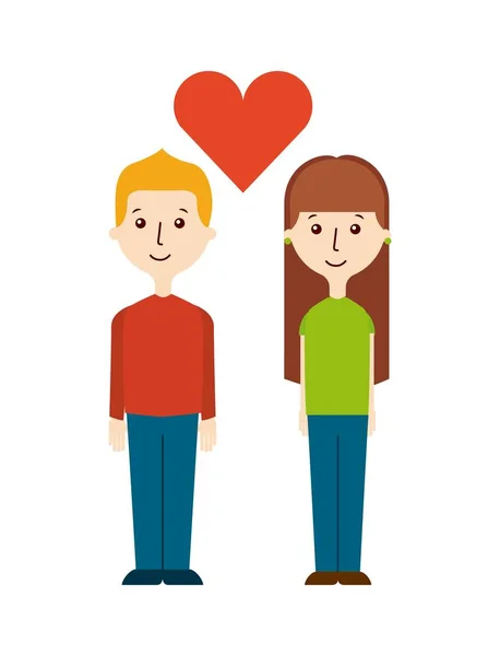 Couple en amour design — Image vectorielle