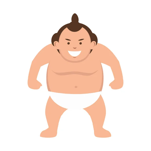 Karakter sumo pegulat jepang - Stok Vektor