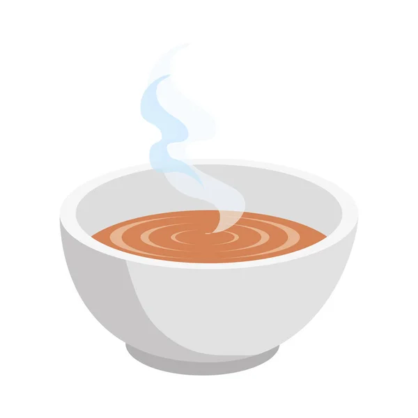 Plato de sopa icono aislado — Vector de stock