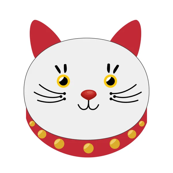 Szerencsés cat tartsa érme japán ikon — Stock Vector