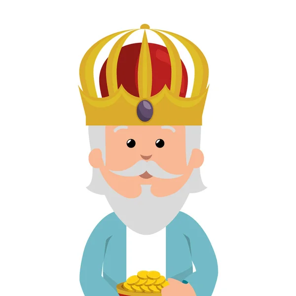 Wise man epiphany manger character — Stock Vector