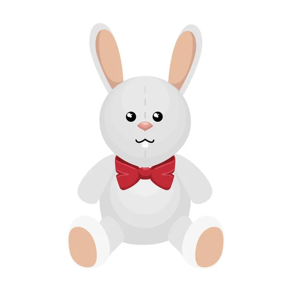 Personagem coelho bonito isolado — Vetor de Stock