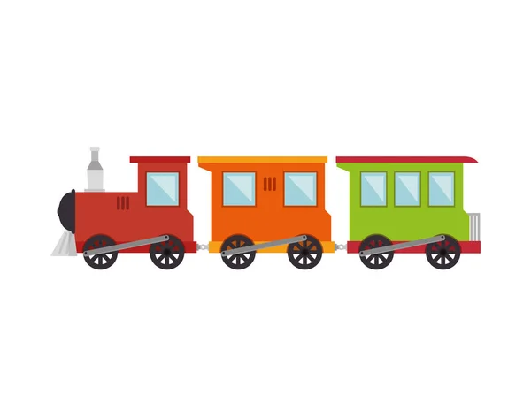 Tren juguete niño aislado icono — Vector de stock