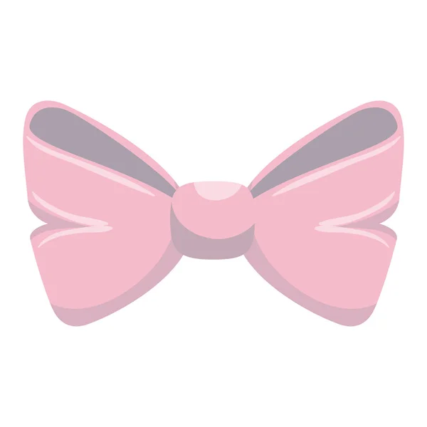 Schattig bown roze geïsoleerde pictogram — Stockvector