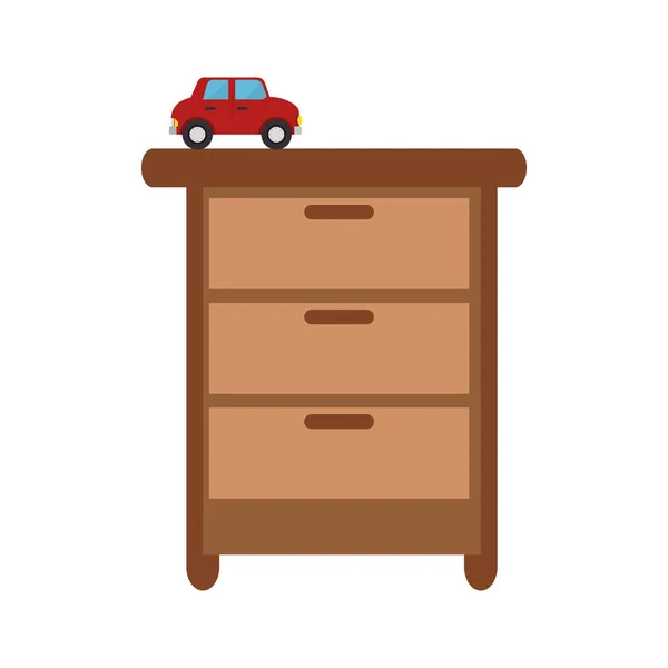 Closet con icono de juguete — Vector de stock