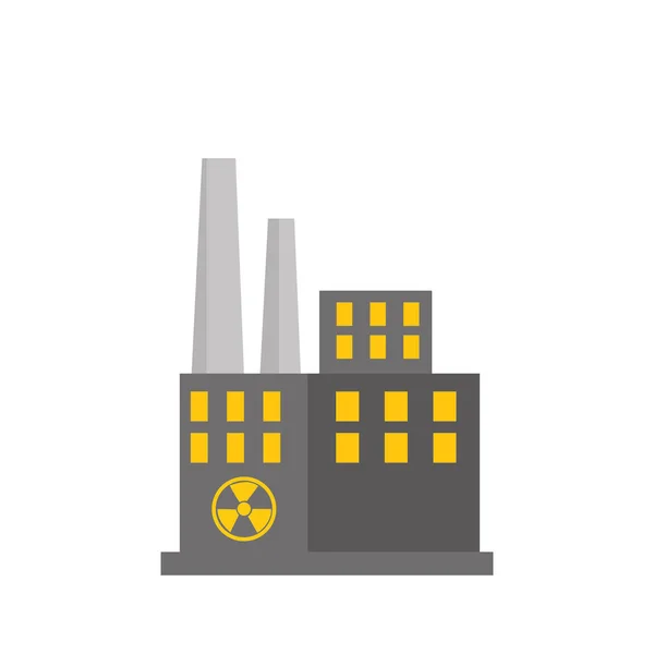 Nuclear plant factory building — Stock Vector
