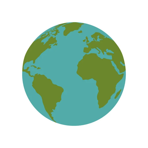 Mondo pianeta terra isolato icona — Vettoriale Stock