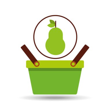 Yeşil sepeti taze armut tasarım simgesi