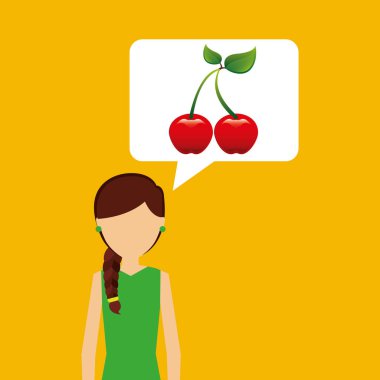 karakter alışveriş kiraz meyve doğa