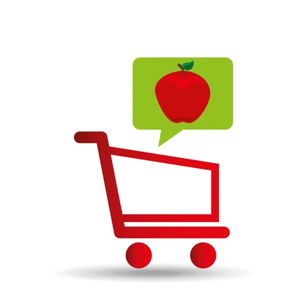 E-shopping φρέσκο μήλο φρούτα σχεδιασμού — Διανυσματικό Αρχείο