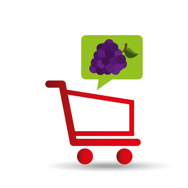 E-shopping vers druivensap fruit ontwerpen — Stockvector
