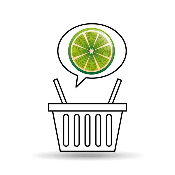 Korbmarkt Citrus Zitrone Icon Design — Stockvektor