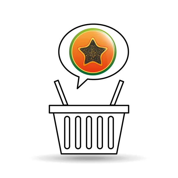 Canasta mercado papaya icono diseño — Vector de stock