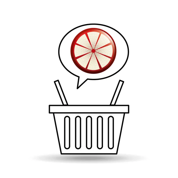 Basket market grapefruit icon design — Stock Vector