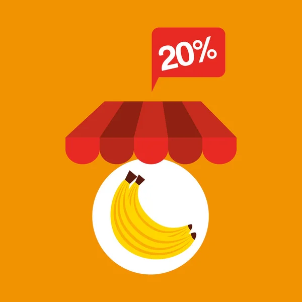 Bananen Discount Shop Online-Symbol — Stockvektor