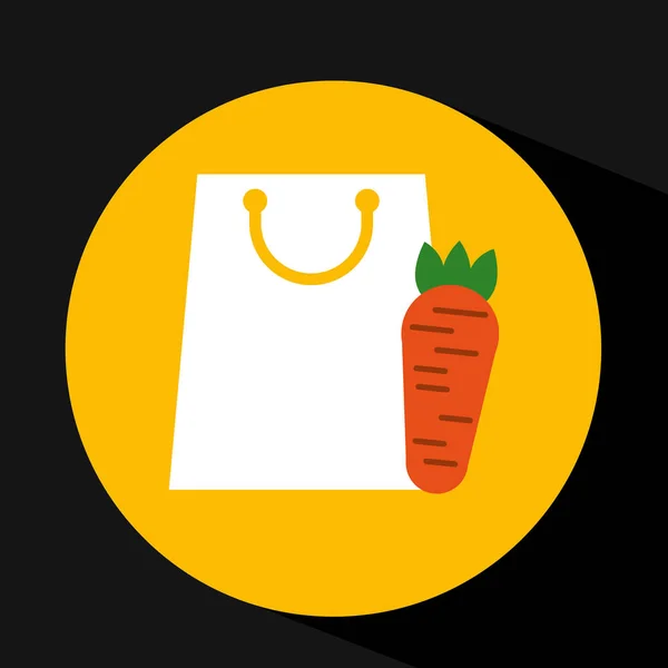 Pacote de compra de cenoura de frutas ícone fresco — Vetor de Stock