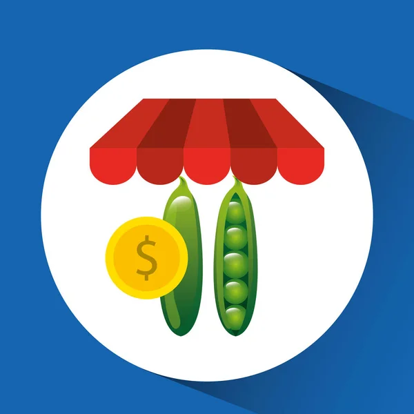 Compra de ervilhas online ícone — Vetor de Stock