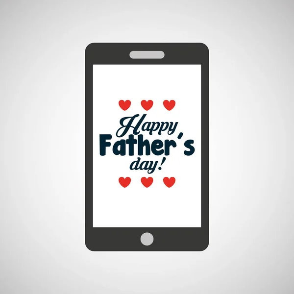 Celebração feliz pais dia saudação smartphone —  Vetores de Stock