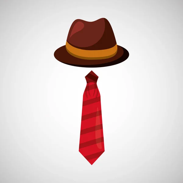 Desenho animado chapéu de gravata símbolo do dia pai —  Vetores de Stock