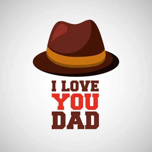 Babalar günü şapka yazı tebrik — Stok Vektör