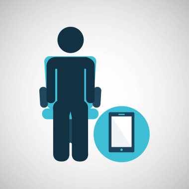 iş smartphone simgesi oturan siluet