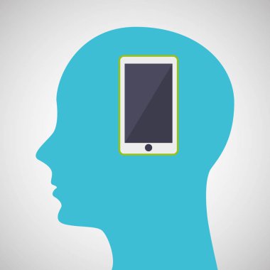 siluet profil iş smartphone kavramı