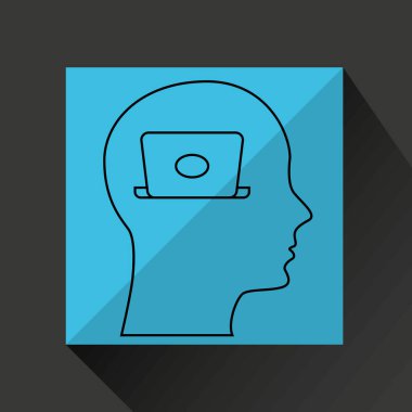 siluet profil iş dizüstü bilgisayar kavramı