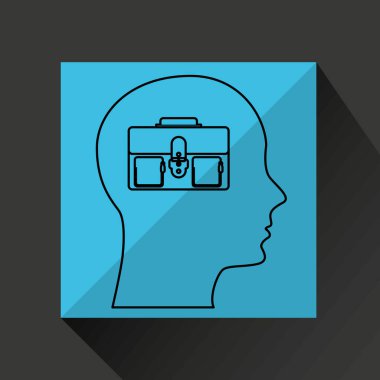 siluet profil iş bavul kavramı