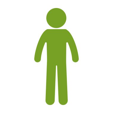 insan siluet yeşil izole simgesi