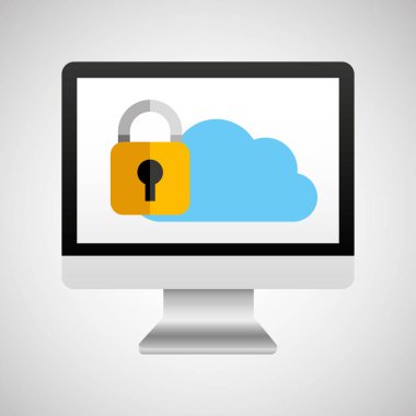 bilgisayar koruma bulut simgesi tasarım