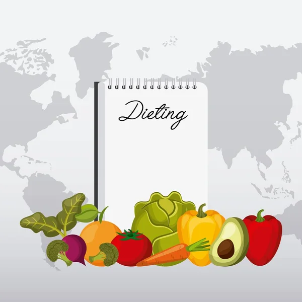 Zdravé jídlo pro diety design — Stockový vektor