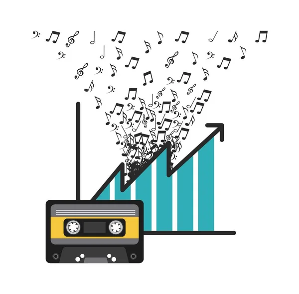Cassete et design musical — Image vectorielle