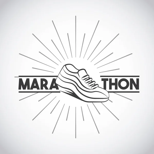 Zapatillas de correr maratón — Vector de stock