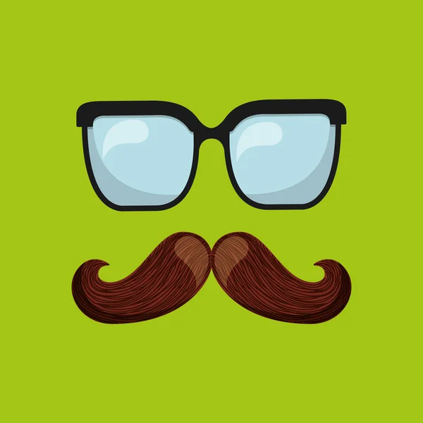 Simbolo padri giorno cravatta occhiali icona design — Vettoriale Stock